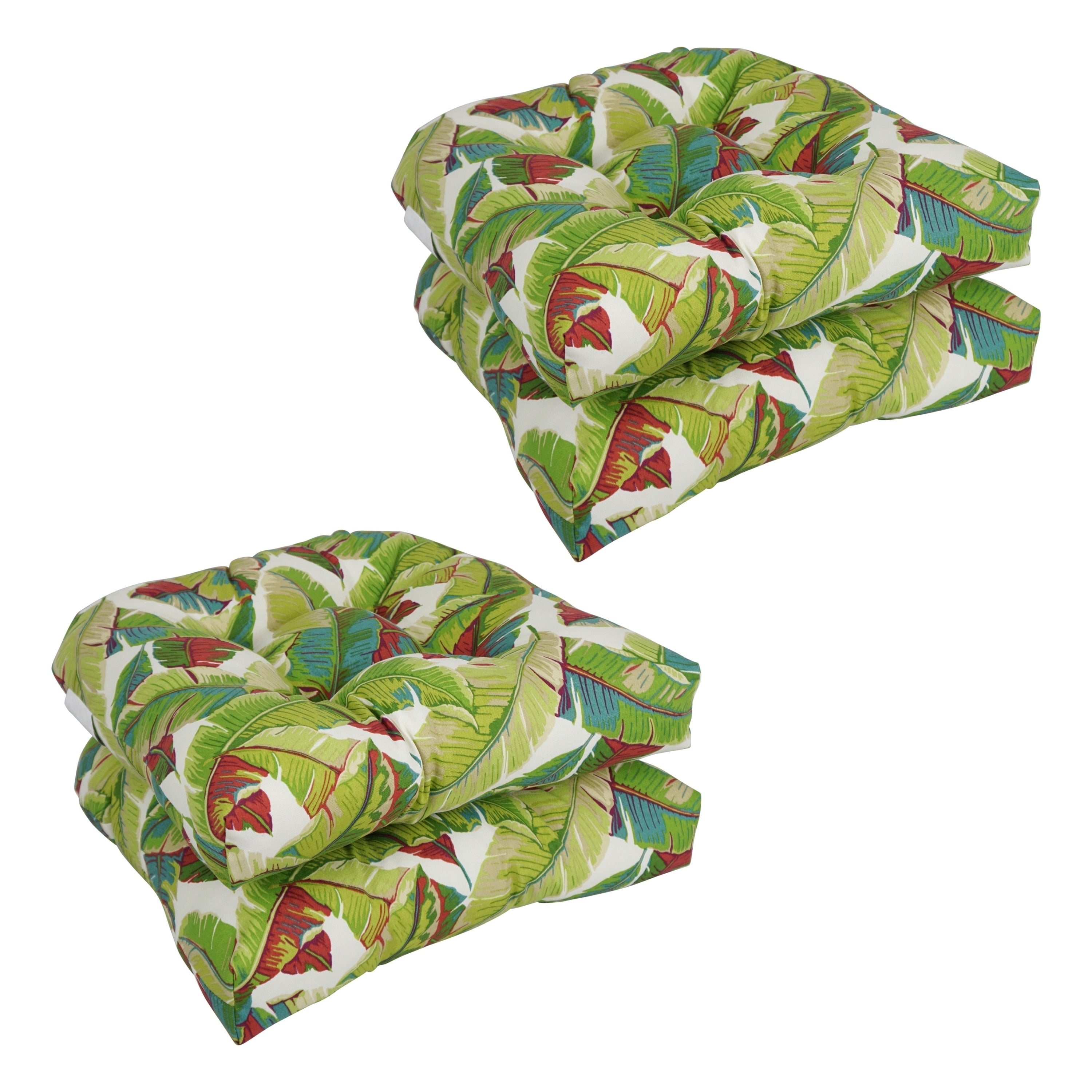 Coussins de chaise d'intérieur/extérieur à dossier arrondi de 19 pouces (ensemble de 4) - 19 x 19