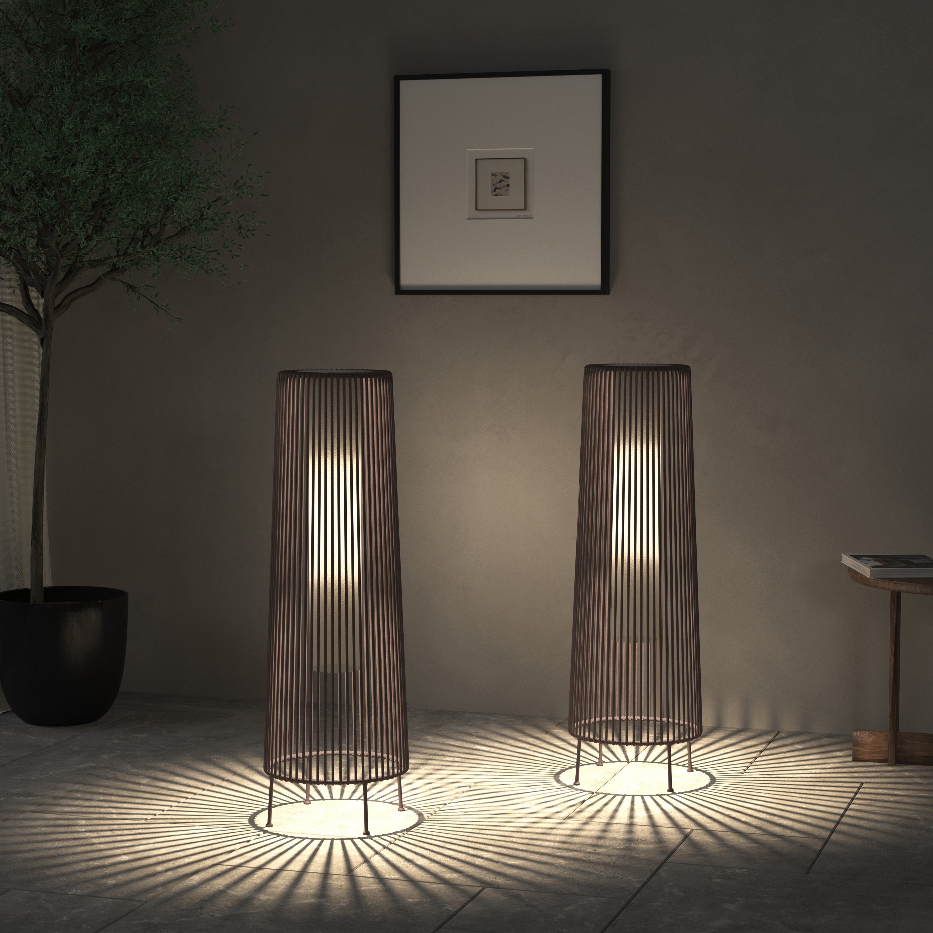 Lot de 2 lampadaires solaires d'extérieur