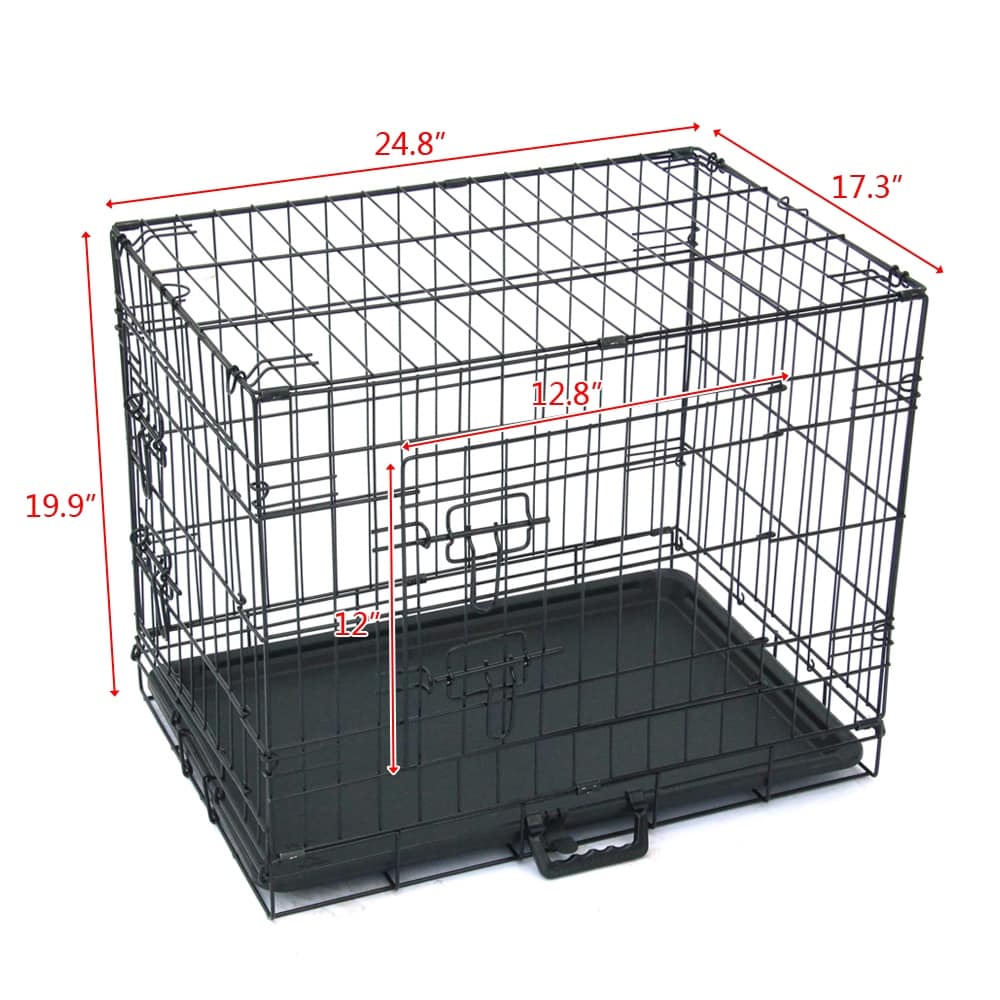 Cage pliable en acier pour animaux de compagnie de 24 à 48 pouces, cage pour chat et chien, parc pour animaux en fil de fer