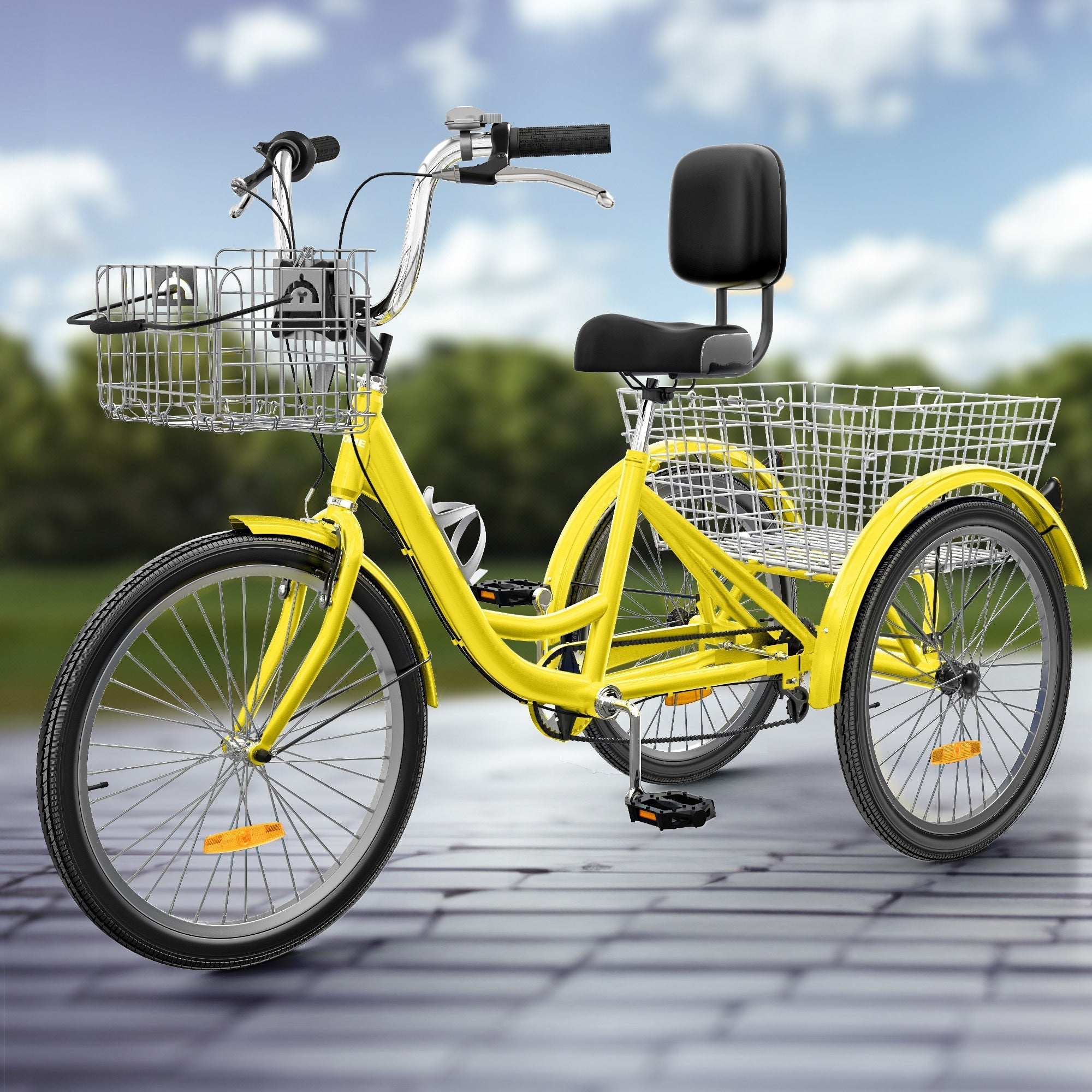 Tricycle adulte 26 pouces, 3 roues, 7 vitesses