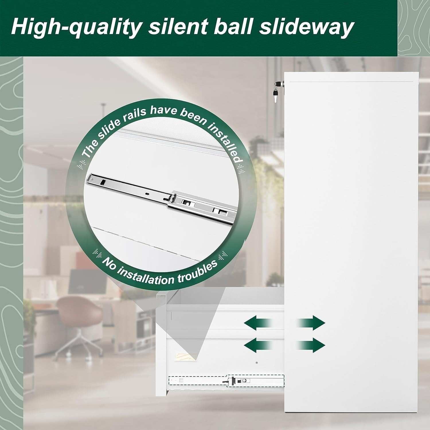 Classeur métallique verrouillable à 3 tiroirs pour bureau à domicile, armoire roulante entièrement assemblée