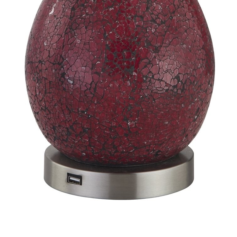 Ensemble de lampes de table en verre avec port USB (lot de 2)