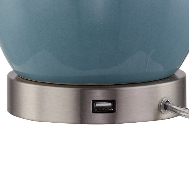 Ensemble de lampes de table en céramique 28,5 avec port USB (lot de 2)