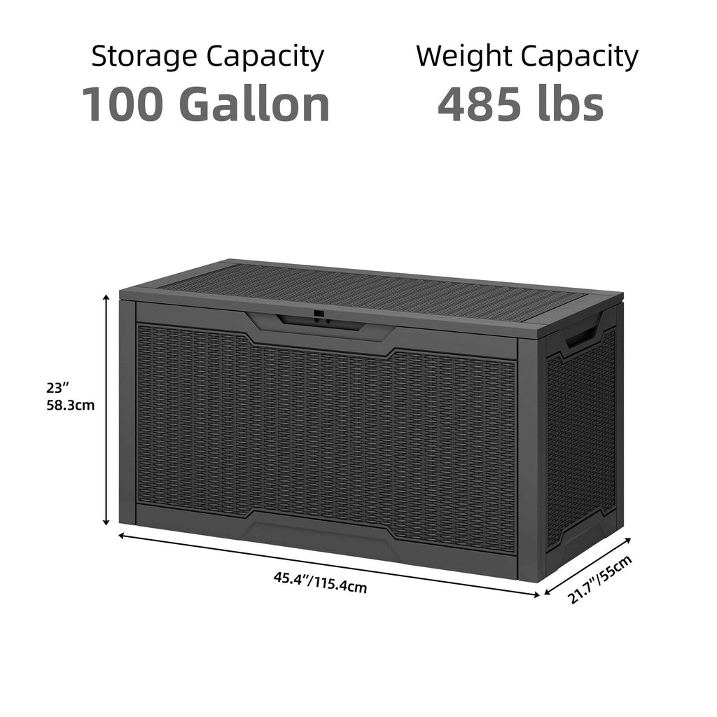 Coffre de rangement extérieur étanche de 100 gallons - N/A