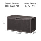 Coffre de rangement extérieur étanche de 100 gallons - N/A