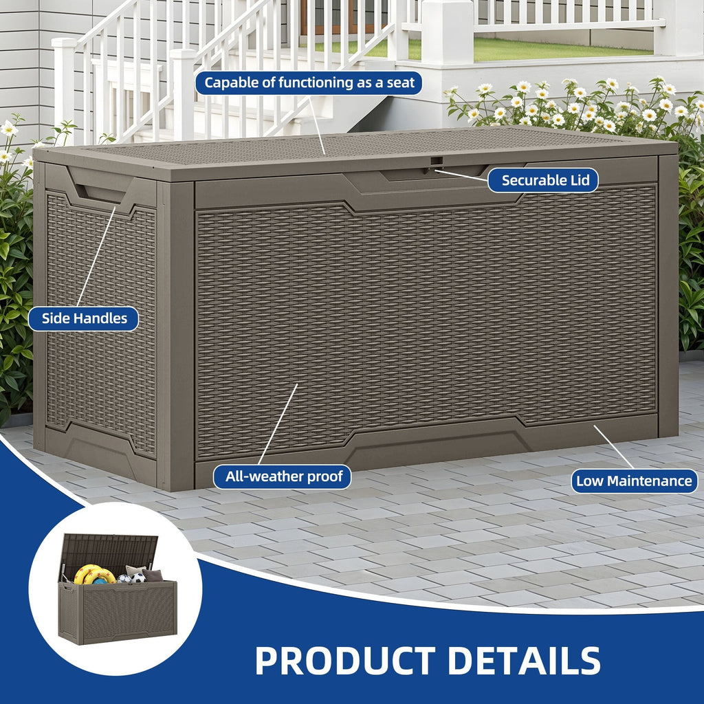 Coffre de rangement extérieur étanche de 100 gallons - N/A