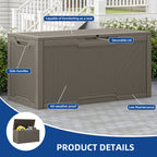 Coffre de rangement extérieur étanche de 100 gallons - N/A