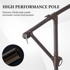 Parasol déporté suspendu à manivelle en acier de 10 pieds