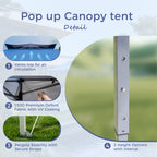 Gazebo de jardin renforcé escamotable avec rideau d'angle élégant - 13 x 13 pi