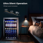 Réfrigérateur à boissons de 145 canettes, mini-réfrigérateur de 4,4 pi³ avec porte vitrée pour sodas, bières et vins – Façade transparente pour la maison, le bureau ou le bar