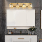 Applique murale de salle de bain 2/3/4/5 lumières avec abat-jour en cristal