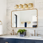 Applique murale de salle de bain 2/3/4/5 lumières avec abat-jour en cristal