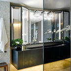 Applique murale de salle de bain 2/3/4/5 lumières avec abat-jour en cristal