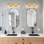 Applique murale de salle de bain 2/3/4/5 lumières avec abat-jour en cristal