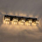 Applique murale de salle de bain 2/3/4/5 lumières avec abat-jour en cristal