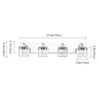 Applique murale de salle de bain 2/3/4/5 lumières avec abat-jour en cristal