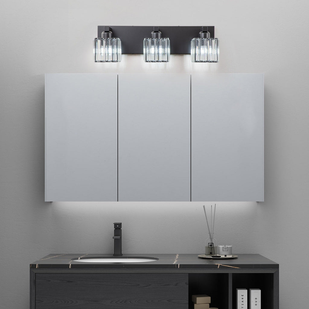 Applique murale de salle de bain 2/3/4/5 lumières avec abat-jour en cristal