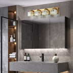 Applique murale de salle de bain 2/3/4/5 lumières avec abat-jour en cristal