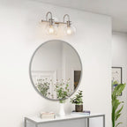 Applique murale de salle de bain à 2/3 lumières avec abat-jour en verre