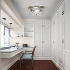 Plafonnier encastré à 2 lumières avec verre martelé transparent