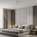 Plafonnier encastré à 2 lumières en verre transparent avec cadre en métal