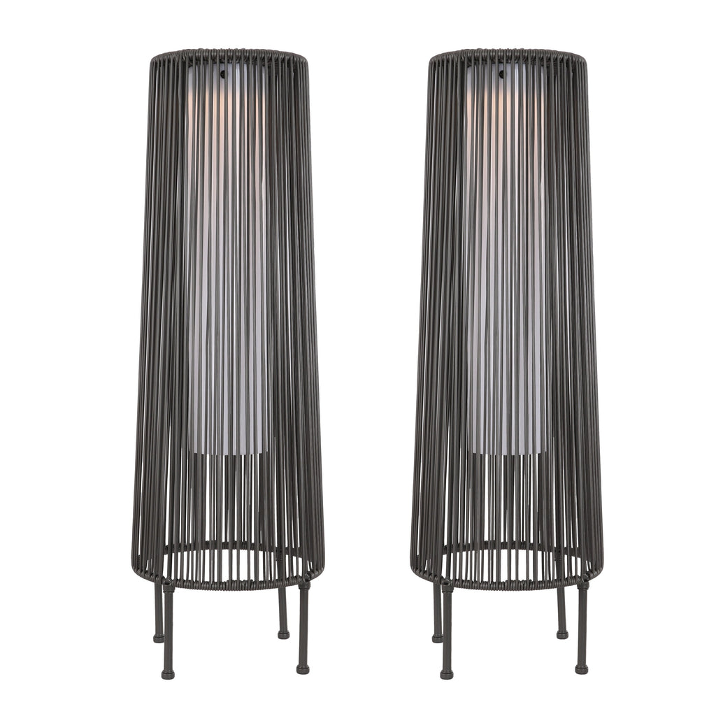 Lot de 2 lampadaires solaires d'extérieur