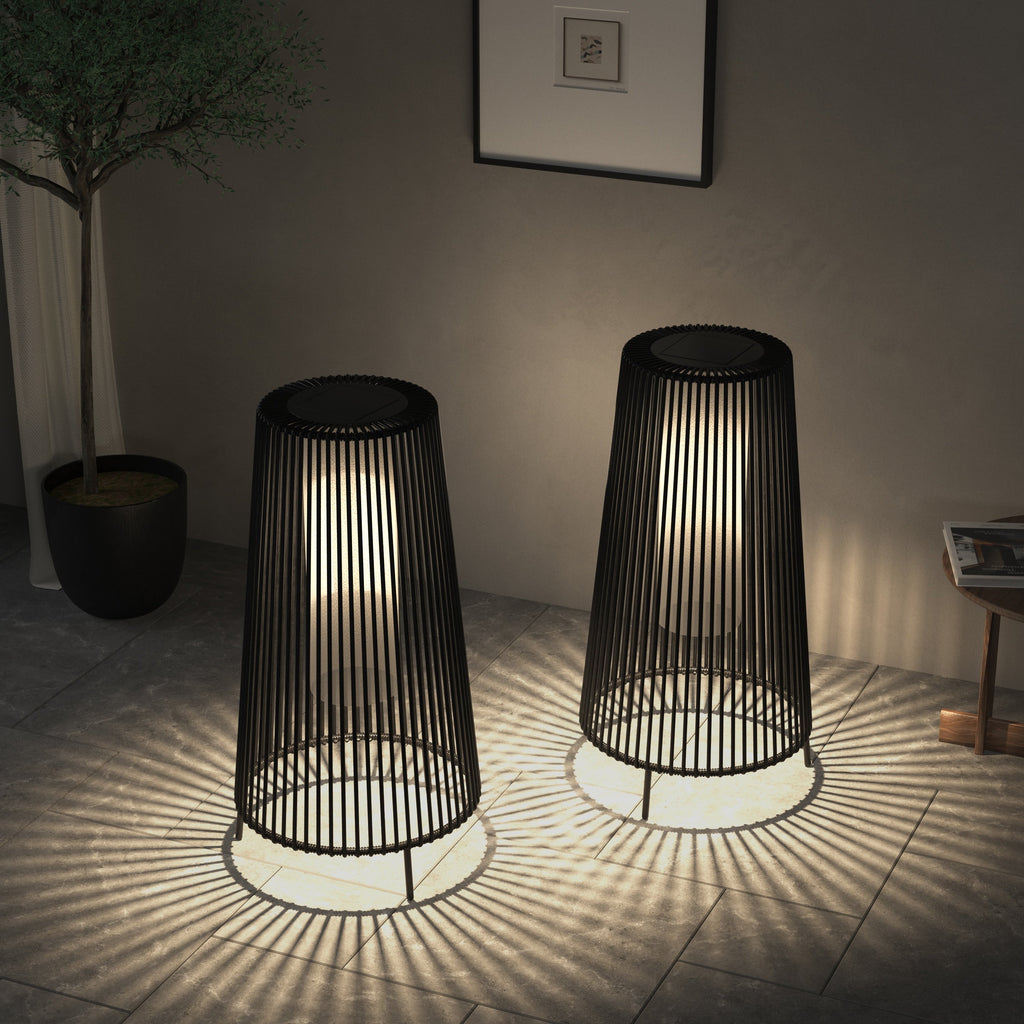 Lot de 2 lampadaires solaires d'extérieur