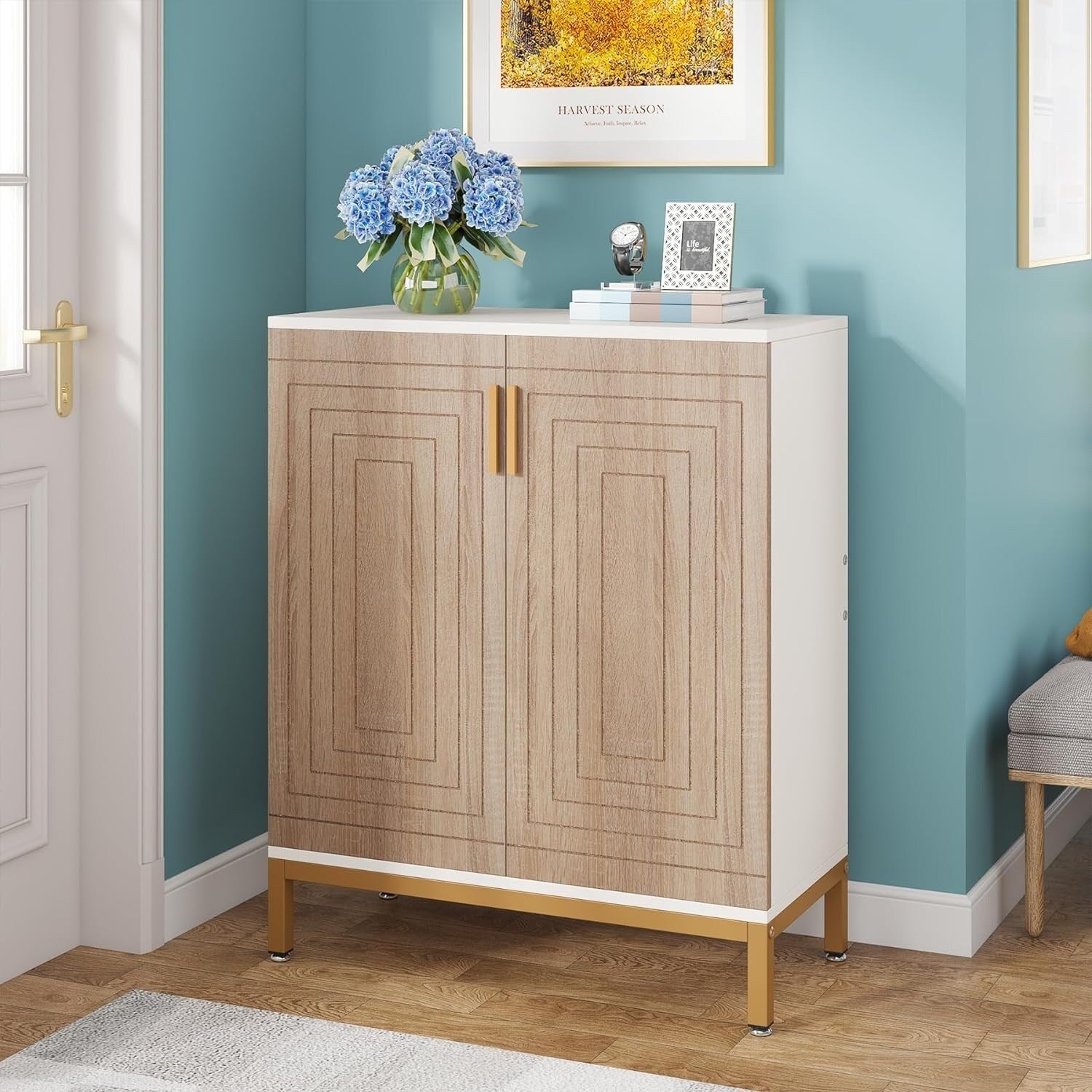 Meuble de rangement à chaussures moderne avec portes, 20 paires, 6 niveaux, pour entrée