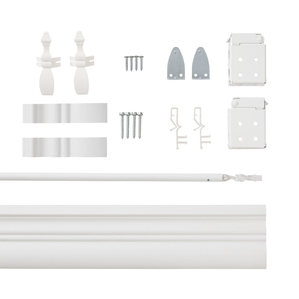 2 stores imitation bois sans fil - Blanc brillant