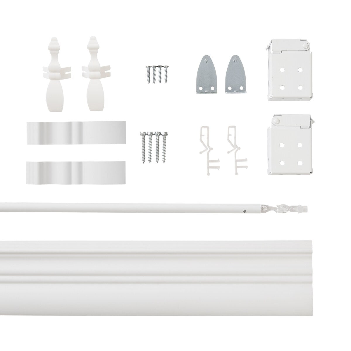 2 stores imitation bois sans fil - Blanc brillant