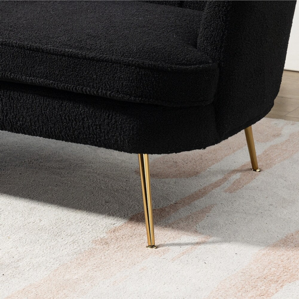 Petit canapé deux places Mini Room avec pieds en métal doré - 2 places