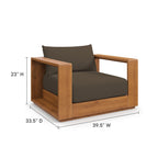 Ensemble de meubles de patio extérieur en bois d'acacia Tahoe 5 pièces