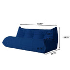 Ensembles de canapés-poufs en velours Teddy