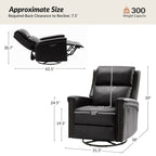 Ensemble de 2 fauteuils inclinables électriques pivotants et à bascule traditionnels Tobias par HULALA HOME