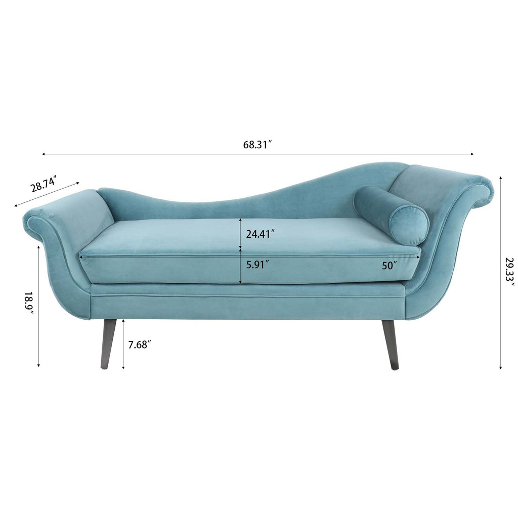 Chaise longue vintage avec accoudoirs en volutes par Christopher Knight Home