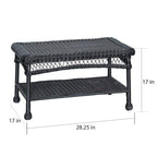 Ensemble de conversation 4 pièces pour patio en osier