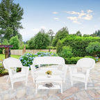 Ensemble de conversation 4 pièces pour patio en osier