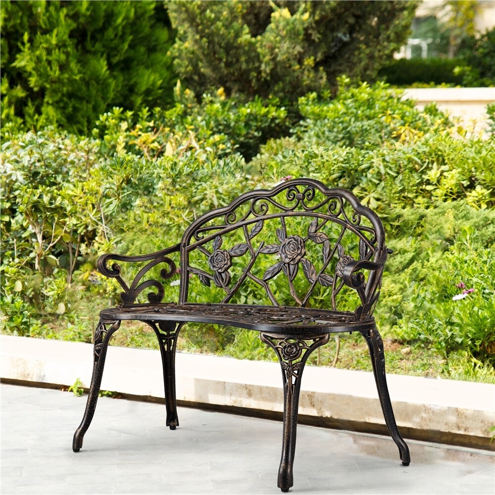 Banc de jardin en métal d'extérieur Yaheetech - N/A