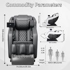 Fauteuil inclinable de massage à gravité zéro avec massage complet du corps, chauffage et audio Bluetooth intégré