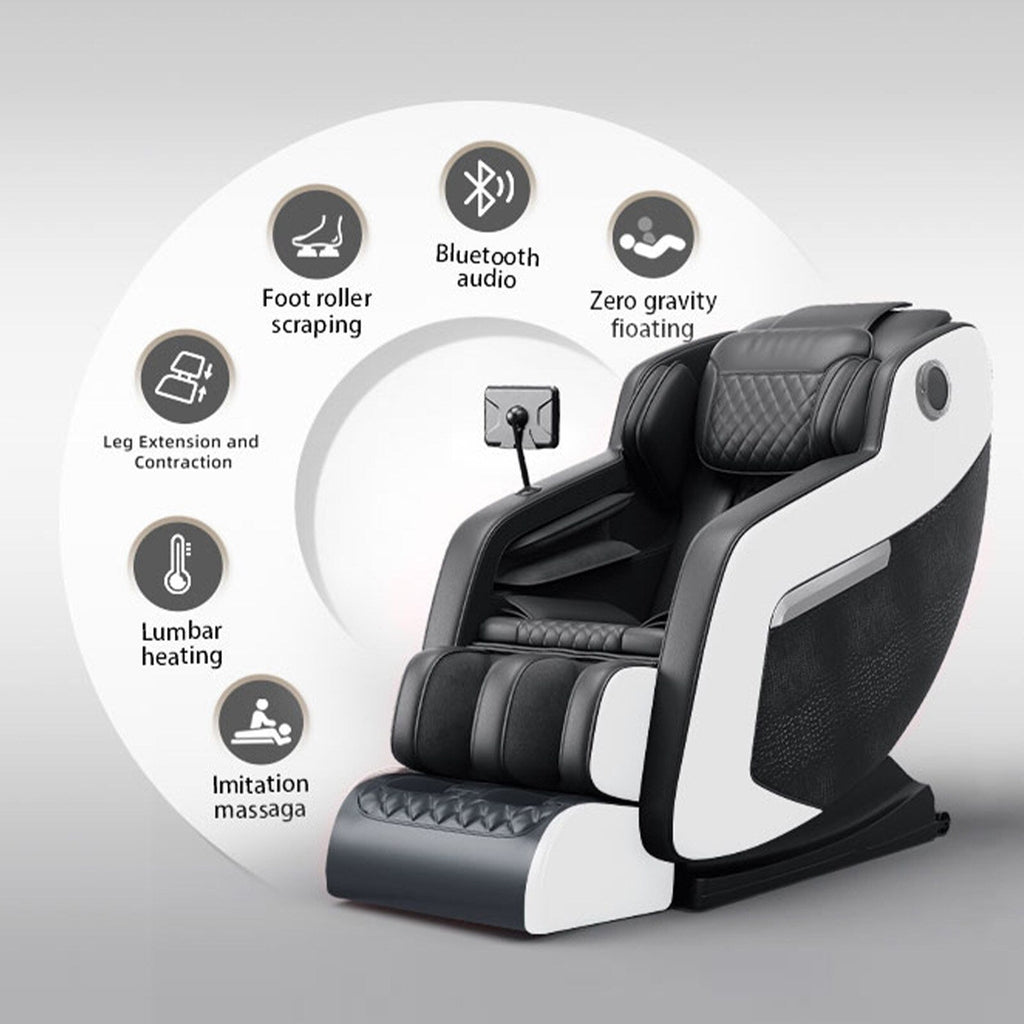 Fauteuil inclinable de massage à gravité zéro avec massage complet du corps, chauffage et audio Bluetooth intégré