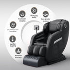 Fauteuil inclinable de massage à gravité zéro avec massage complet du corps, chauffage et audio Bluetooth intégré